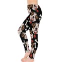 Cute Bulldog Pet Black Bones Stretch Leggings View3