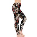 Cute Bulldog Pet Black Bones Stretch Leggings View4