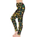 Colorful Beer Purple Pattern With Wine Glasses Leggings View3