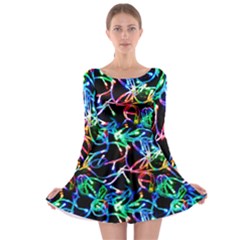 Colorful Shine Christmas Lights Double Sided Long Sleeve Skater Dress