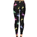 Cute Flamingos Black Leggings View2