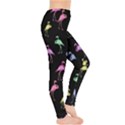 Cute Flamingos Black Leggings View4