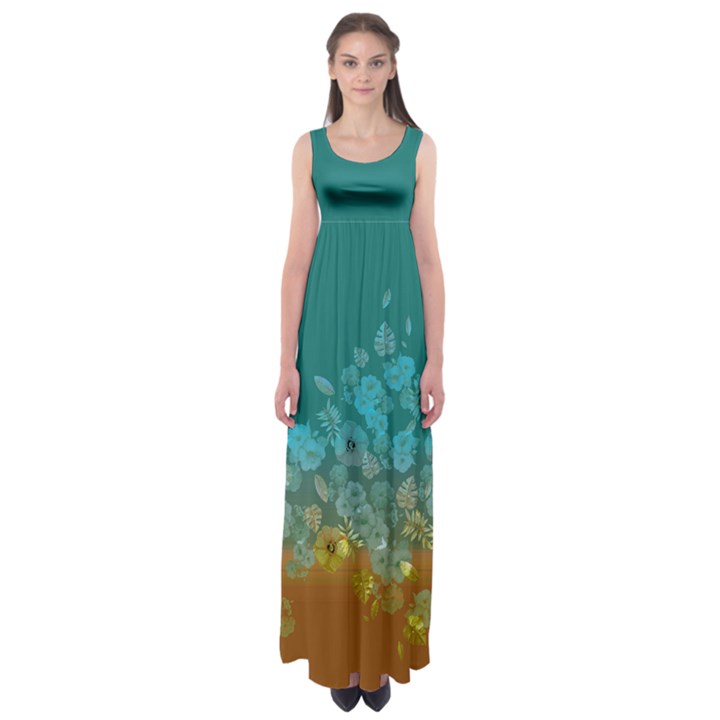 Dark Turquoise  Empire Waist Maxi Dress