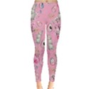 Cute Spring Easter Eggs Pink Bunny Leggings  View1