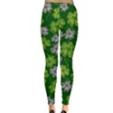 Green White Clover Shamrock Handraw Leggings  View2