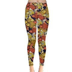 Full Fish Red Watercolor Dolphins Pattern Leggings