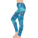 Vintage Xmas Stars Sky Blue Lights Long Leggings View3