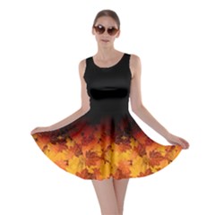 Gradient Dark Tree Autumn Leaf Party Skater Dress