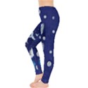 Starry Whale Red Watercolor Dolphins Pattern Leggings View3