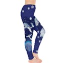 Starry Whale Red Watercolor Dolphins Pattern Leggings View4