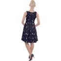 Black Gray Fun Night Sky the Moon and Stars Knee Length Skater Dress View2