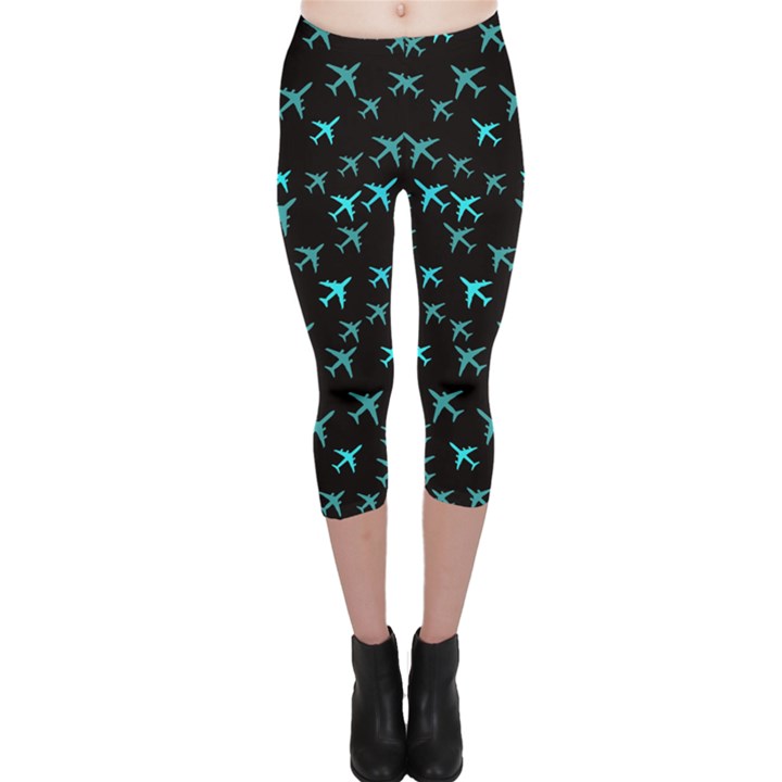 Blue Planes Capri Leggings 