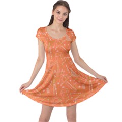 Math Prisms Orange Cap Sleeve Dress by CoolDesigns