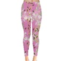 Vintage Flowers Pink Honey Insect Leggings  View1