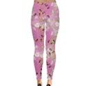 Vintage Flowers Pink Honey Insect Leggings  View2