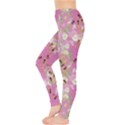 Vintage Flowers Pink Honey Insect Leggings  View3