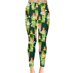 St Patrick Dancer Shamrock Handraw Leggings  by CoolDesigns