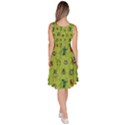 Neon Green Watercolor Beetles Knee Length Skater Dress With Pockets  View4