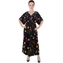 Planets Space Black Neutron Star V-Neck Boho Style Maxi Dress View1