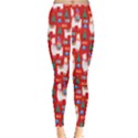 Alpaca Christmas Red Leggings View1