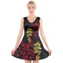 Vintage Dragon Black Chinese Luck Pattern V-Neck Sleeveless Dress View1