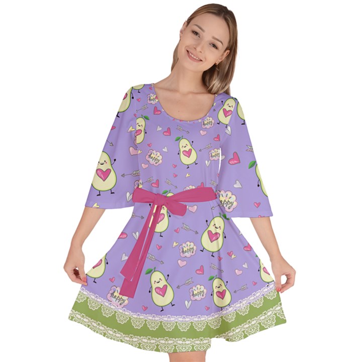 Dessert Medium Purple Avocado Velour Kimono Dress