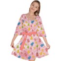 Cute Bear Pink Candy Velour Kimono Dress View1