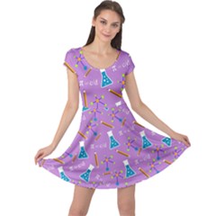 Chemistry Science Pattern Violet Cap Sleeve Dress