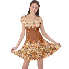 Sianna Autumn Leaves Cap Sleeve Dress