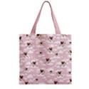 Cute Pug Sky Light Pink Zipper Grocery Tote Bag View1