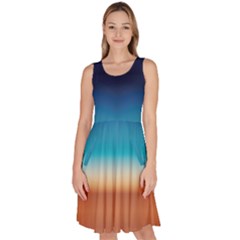 Desert Gradient Tie Dye Knee Length Skater Dress With Pockets