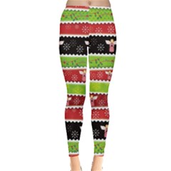 Snowflakes Colorful Christmas Angel Long Leggings by CoolDesigns