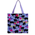 Playful Cat Colorful Space Cats Saturn and Stars Zipper Grocery Tote Bag View2