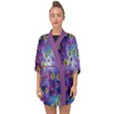 Galaxy Space Lavender Marijuana Leaves Half Sleeve Chiffon Kimono View1