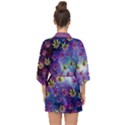 Galaxy Space Lavender Marijuana Leaves Half Sleeve Chiffon Kimono View2