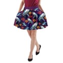 Shark Up Dark Purple Drip Pattern Sharks A-Line Pocket Skirt View1