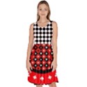 Red Queen of Hears Costume Knee Length Skater Dress With Pockets View1