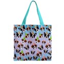 Birthday Dog Blue Cute Pattern Night Life Zipper Grocery Tote Bag View2