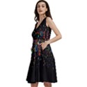 Mathematic Numbers Black Simple Print Sleeveless V-Neck Skater Dress with Pockets View2