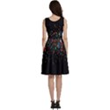 Mathematic Numbers Black Simple Print Sleeveless V-Neck Skater Dress with Pockets View4