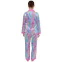 Cute Flamingos Pink & Sky Blue Satin Long Sleeve Pyjamas Set View2