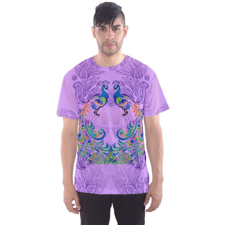 Peacock Violet Vintage Aztec Men s Sports Mesh Tee