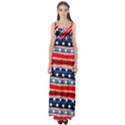 Painted USA America Flag Red & Blue Empire Waist Maxi Dress View1