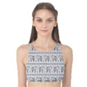 Gray Ethnic Vintage Elephant Tank Bikini Top View1