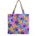 Abstract Kitty Cat Meow Colorful Zipper Grocery Tote Bag View2