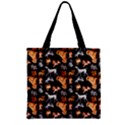 Walking Dogs Black Brown Zipper Grocery Tote Bag View1