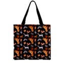 Walking Dogs Black Brown Zipper Grocery Tote Bag View2