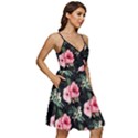 Hawaii Floral Black V-Neck Pocket Summer Dress  View2