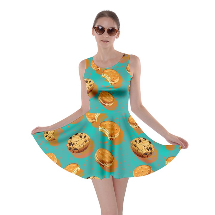 Turquoise Cookies Biscuit Skater Dress