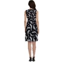 Black Dolphins Pattern Sleeveless Dress With Pocket View4